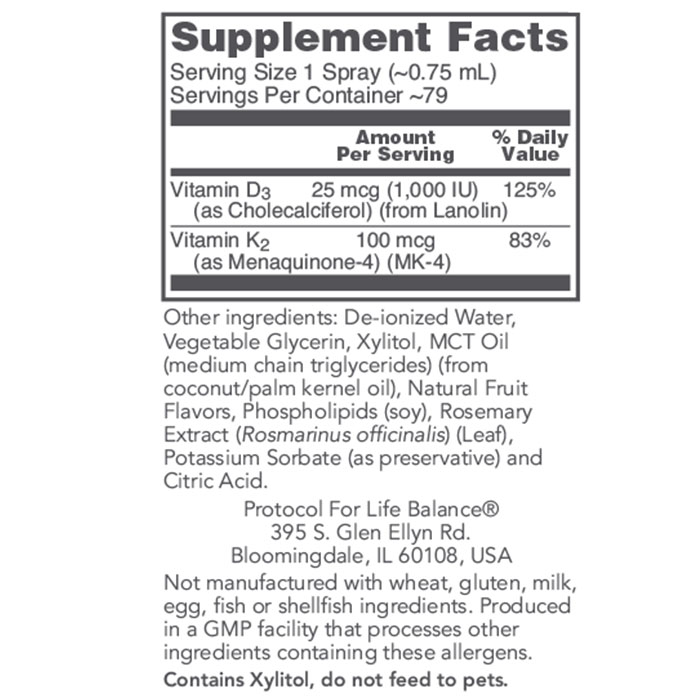 Vitamins D3 K2 Liposomal Spray Protocol 2020