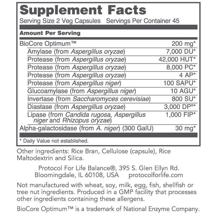 BioCore® Enhanced Enzymes™ Scientifically Tested Enzymes Protocol for Life Balance