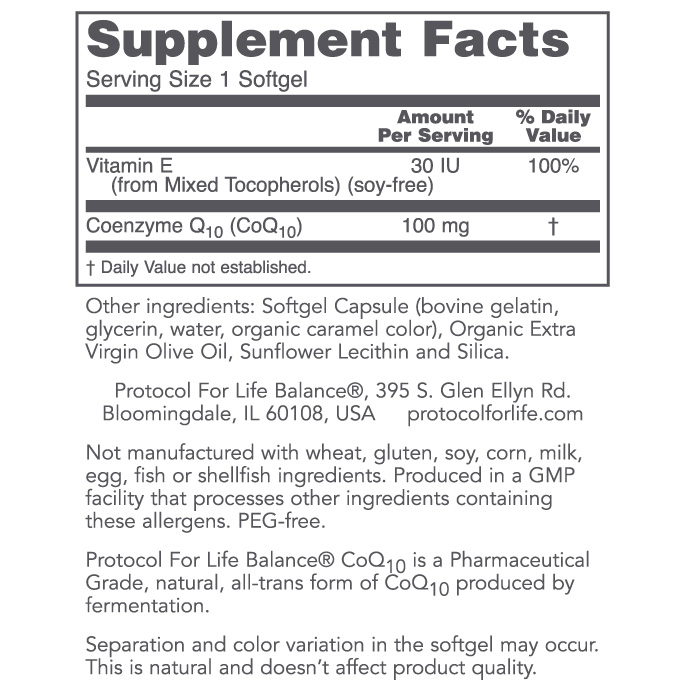 CoQ10 100 mg Protocol for Life Balance