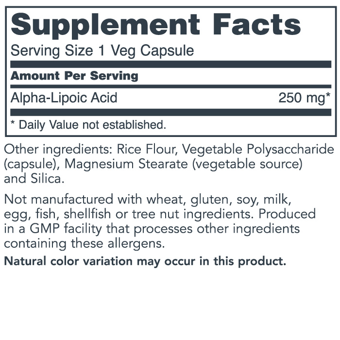 AlphaLipoic Acid 250 mg Lipoic Acid Protocol for Life Balance