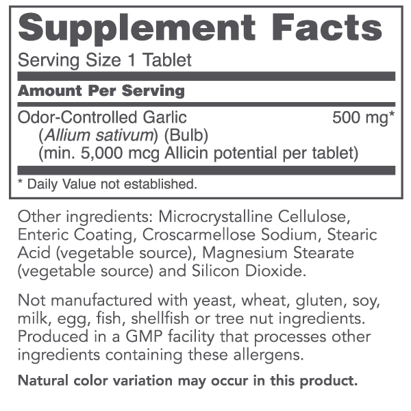 Garlic 5000 5,000 mcg of Allicin Protocol for Life Balance